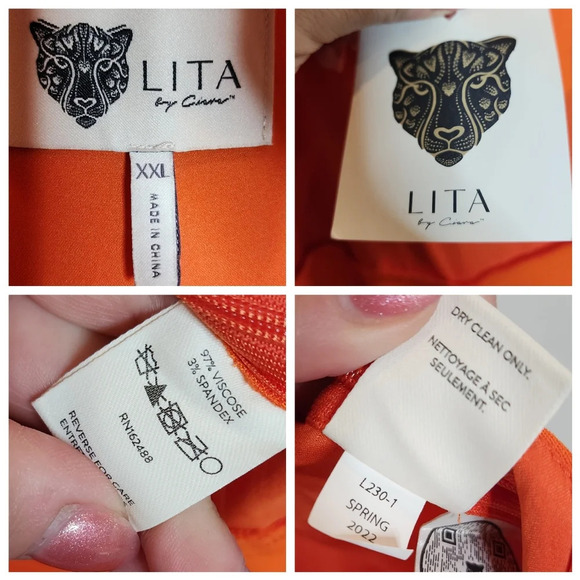 NWT Lita By Ciara Orange Cutout Flare Jumpsuit Viscose women's size XXL - Picture 3 of 14